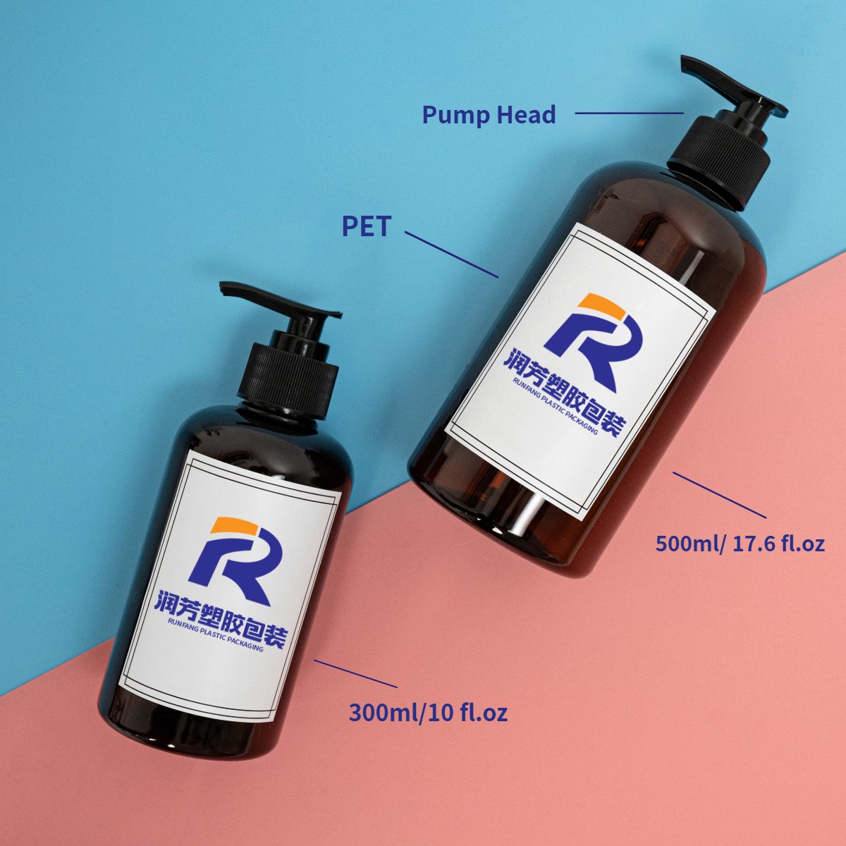  Empty PET Bottle with Pump Head Cover