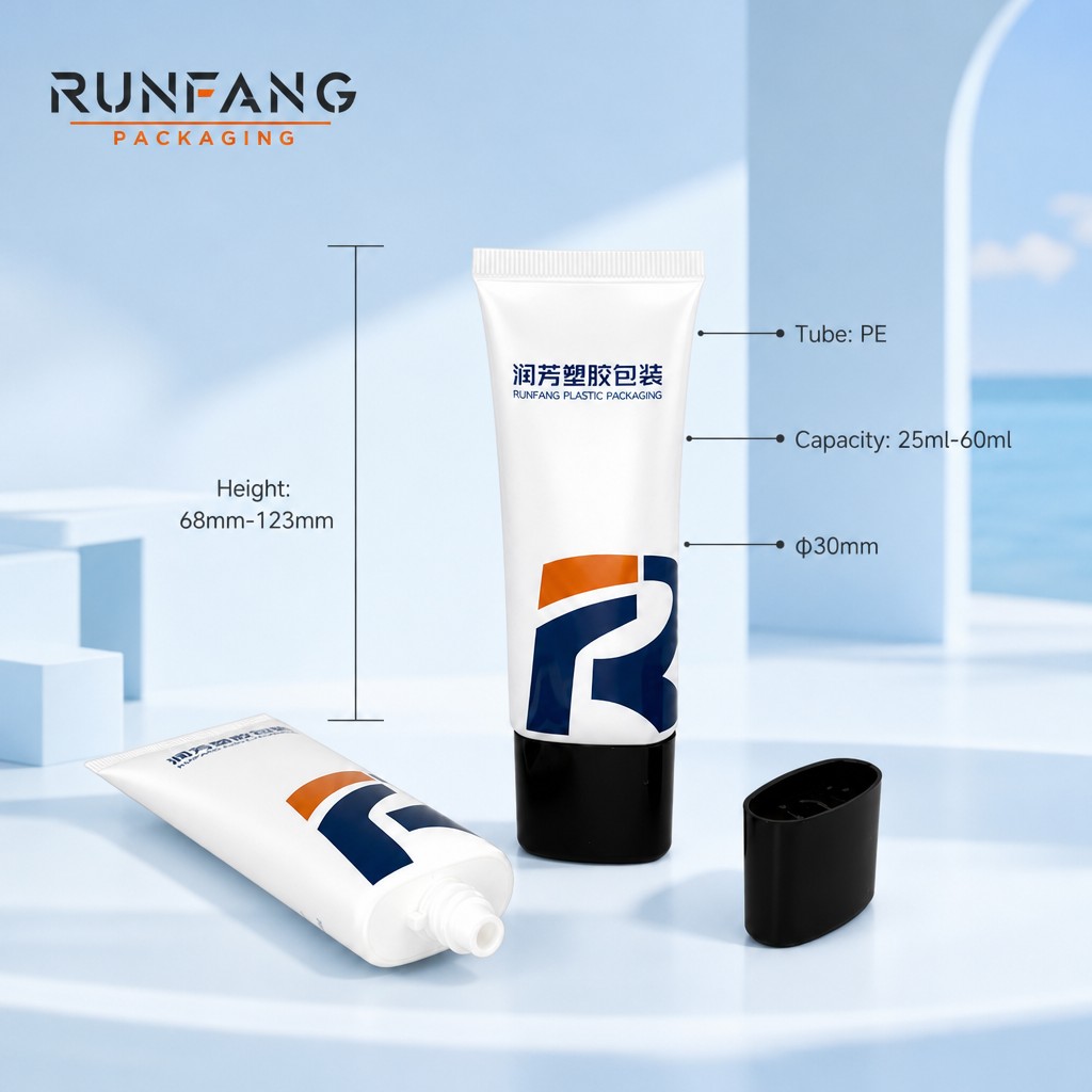 D30mm Plastic Squeeze Flat Tube with Screw Cap D30mm Plastic Squeeze Flat Tube with Screw Cap