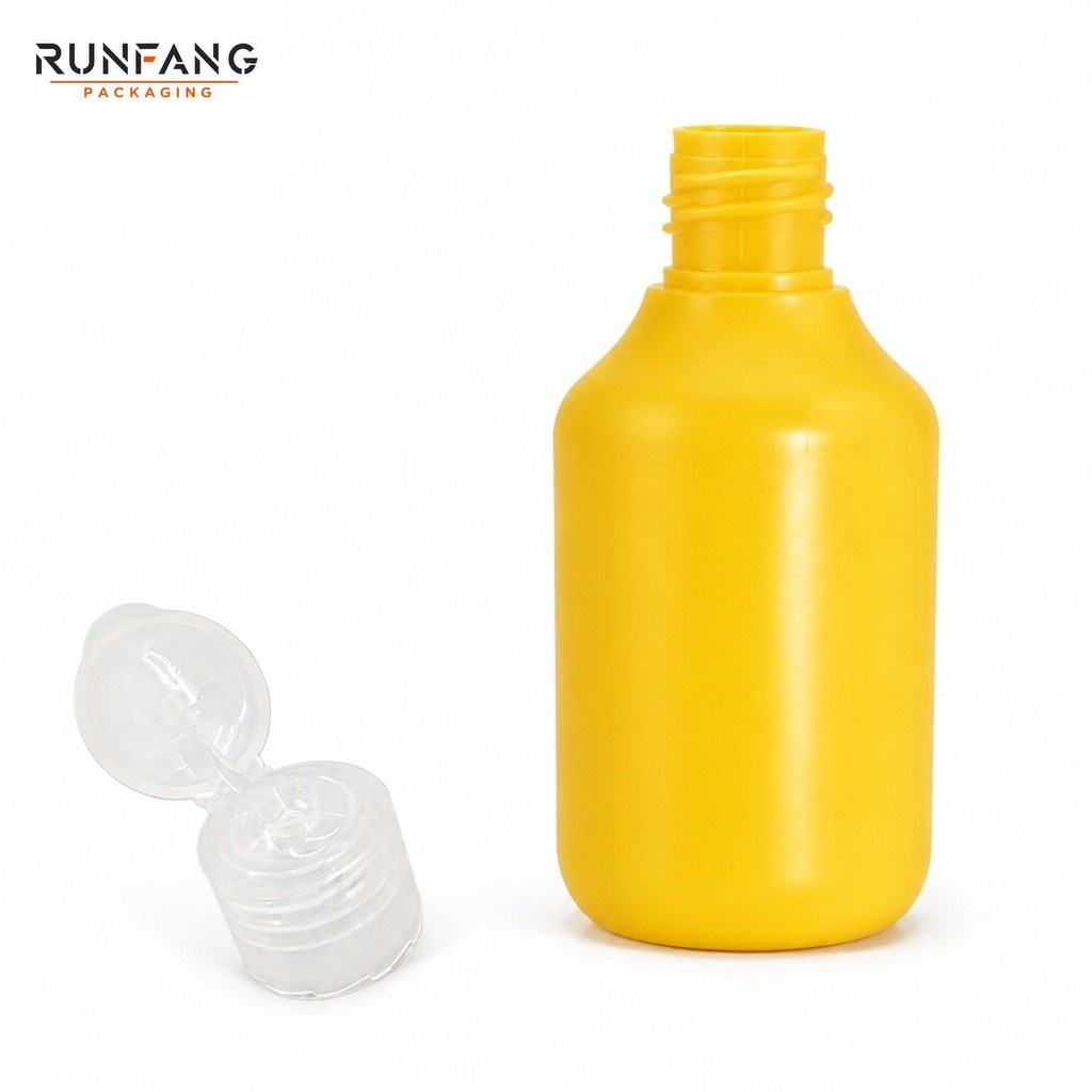 Botella vacía de PE de 60 ml / 2 onzas líquidas con tapa abatible.