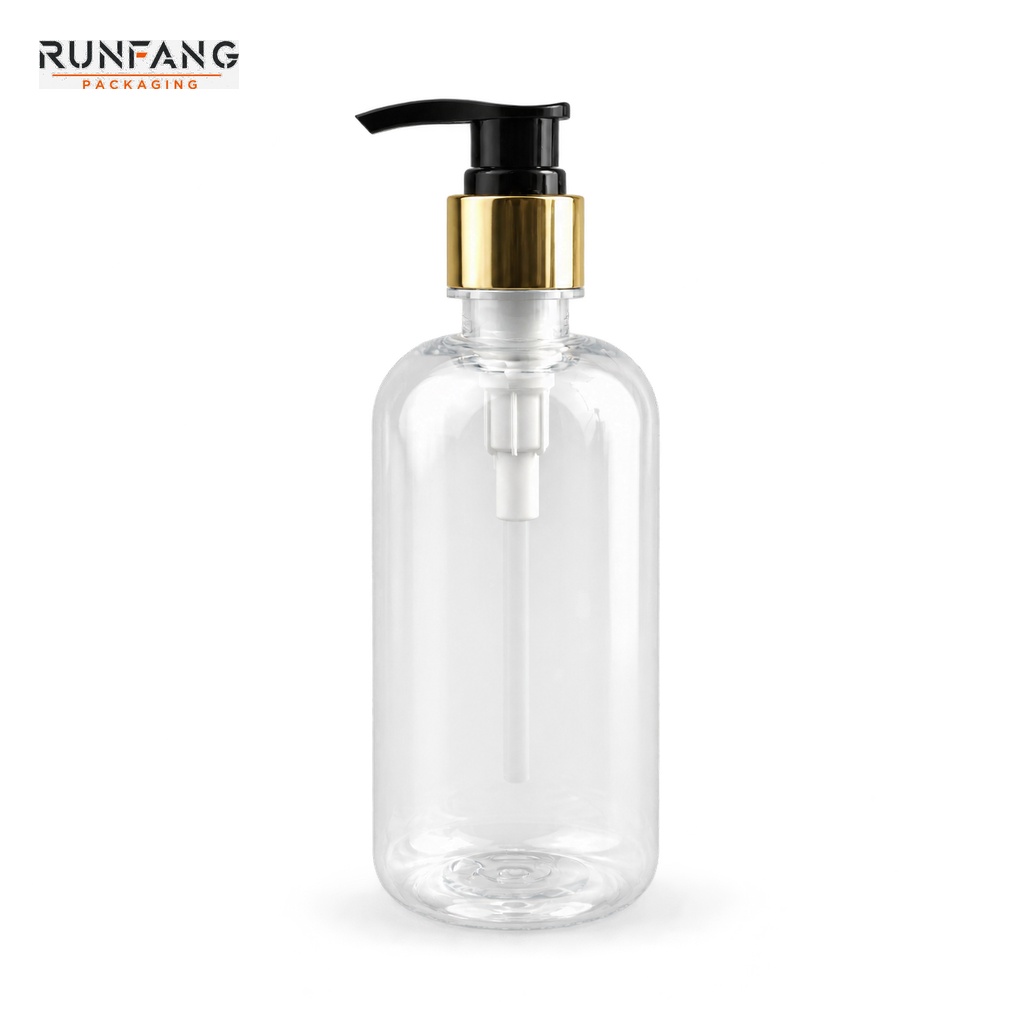 Botella de PET transparente de 300 ml / 10,15 onzas líquidas con tapa dosificadora.