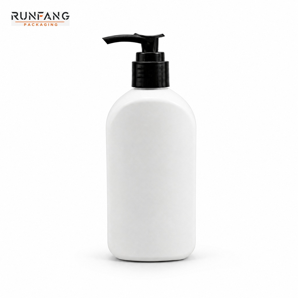 Botella de PET blanca de 300 ml / 10,15 onzas líquidas con tapa dosificadora.